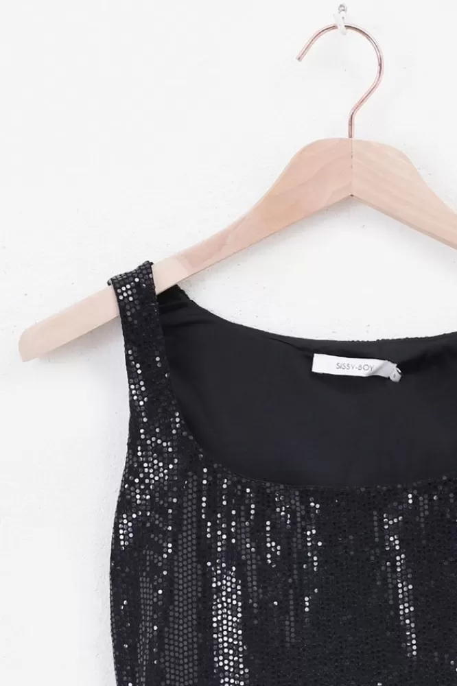 Dames T-Shirts En Tops-ETanktopMetPailletten