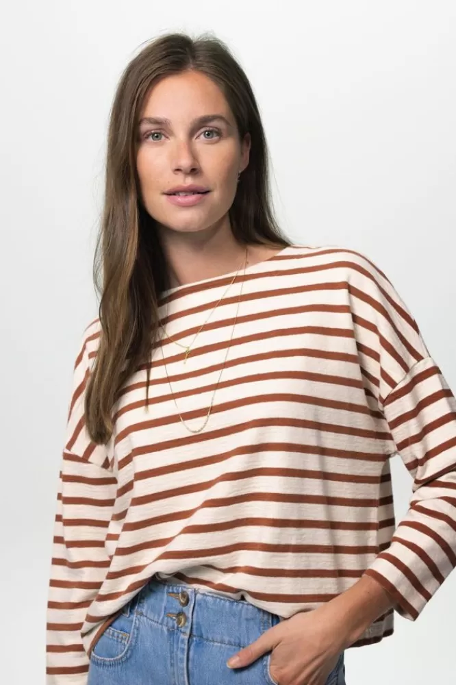 Dames T-Shirts En Tops-GestreeptT-Shirt