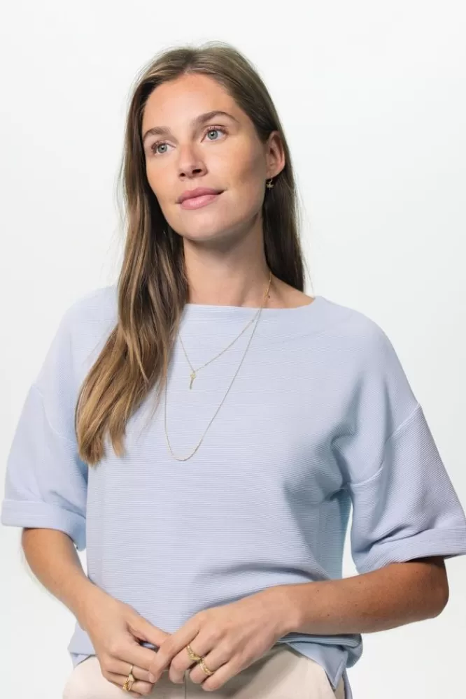 Dames T-Shirts En Tops-IjsblauwHeavyJerseyT-Shirt
