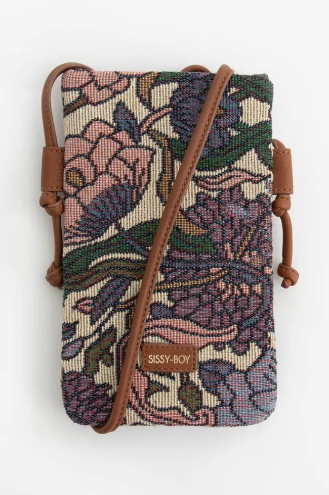 Dames Tassen-JacquardTelefoontasjeMetPaarseBloemenprint