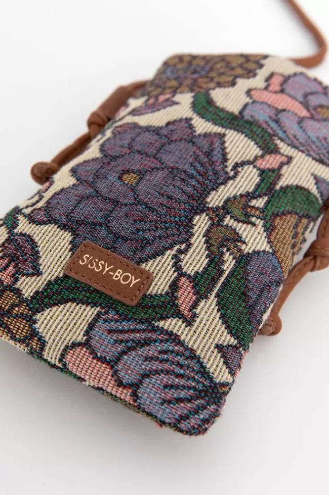 Dames Tassen-JacquardTelefoontasjeMetPaarseBloemenprint