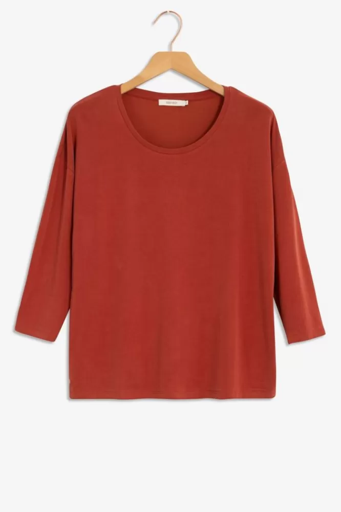 Dames T-Shirts En Tops-JerseyT-ShirtMetDriekwartMouwen