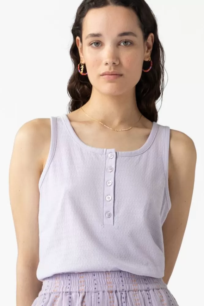 Dames T-Shirts En Tops-LichtpaarsAjourJerseySingletMetKnopen