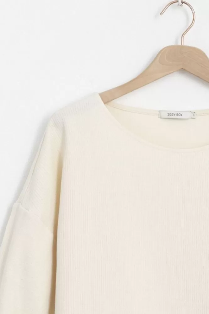 Dames T-Shirts En Tops-LongsleeveT-ShirtMetKnoopdetail