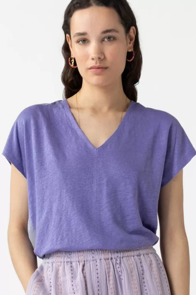 Dames T-Shirts En Tops-PaarsV-HalsT-Shirt
