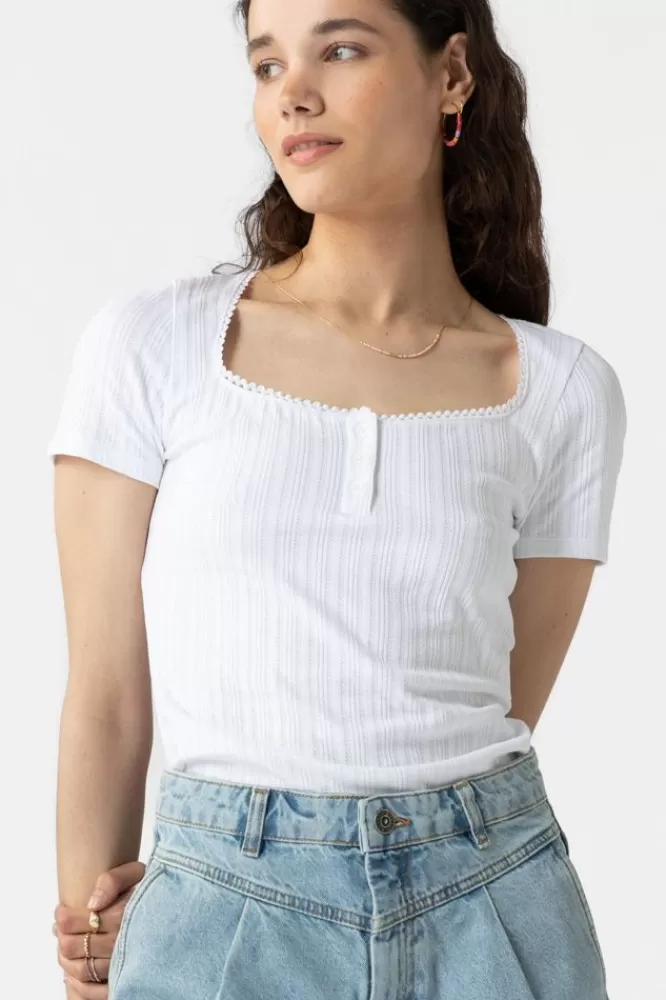 Dames T-Shirts En Tops-RibJerseyT-Shirt