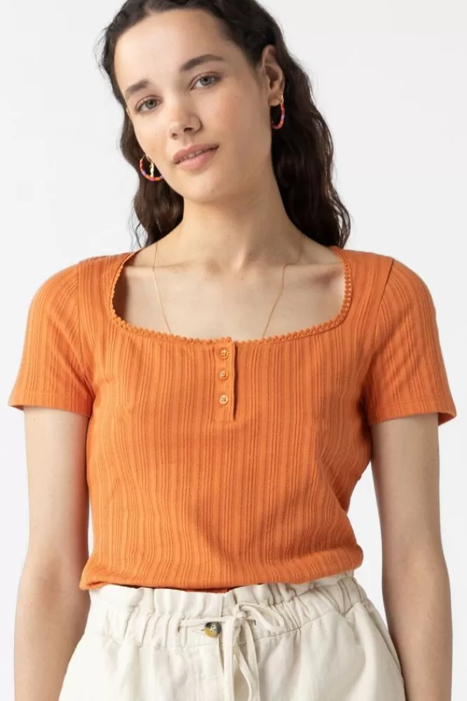 Dames T-Shirts En Tops-RibJerseyT-Shirt