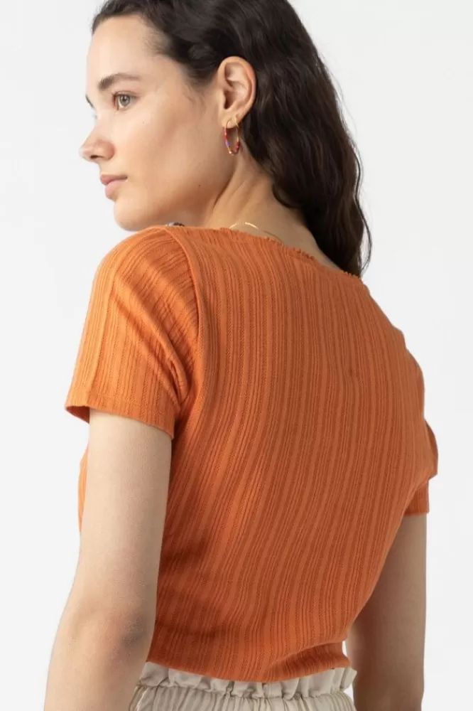 Dames T-Shirts En Tops-RibJerseyT-Shirt