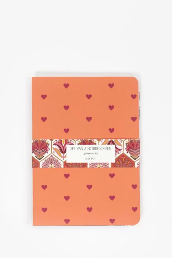 * Stationery-Set Van 3 Soft Cover Gelinieerde Notitieboekjes Met Print A5