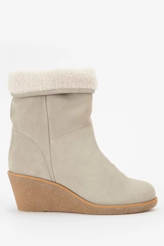 Dames Schoenen-SuedeLaarsjesMetSleehak