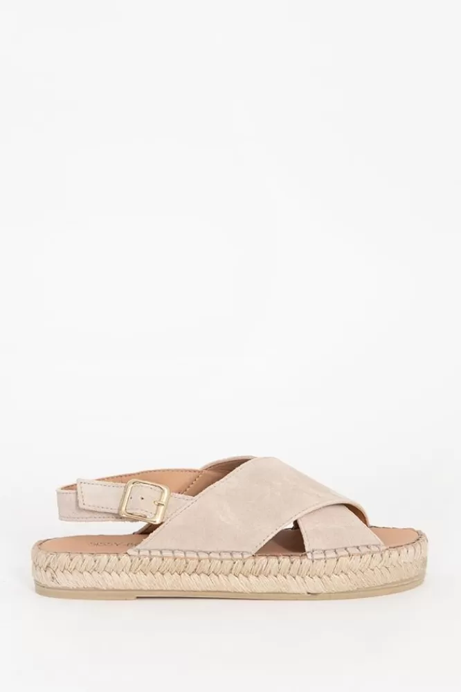Dames Schoenen-SuedeSandalenMetKruisbanden