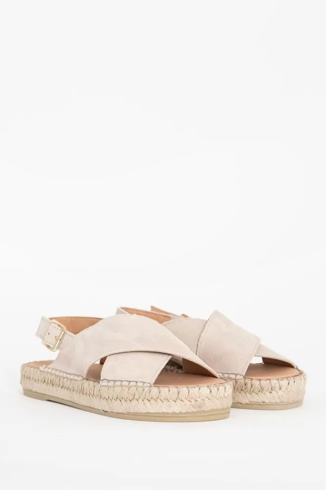 Dames Schoenen-SuedeSandalenMetKruisbanden