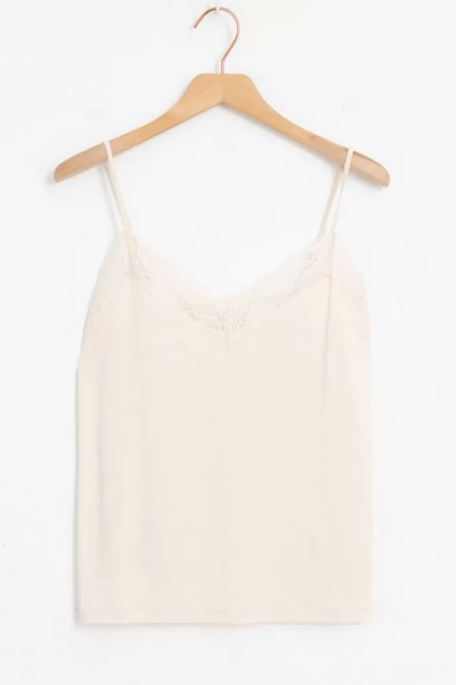 Dames T-Shirts En Tops-TeSingletMetKantenDetails
