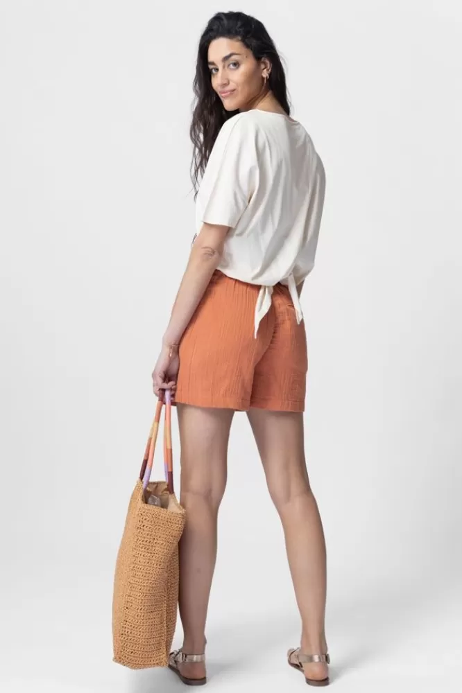 Dames T-Shirts En Tops-TopMetKnoopOpRug