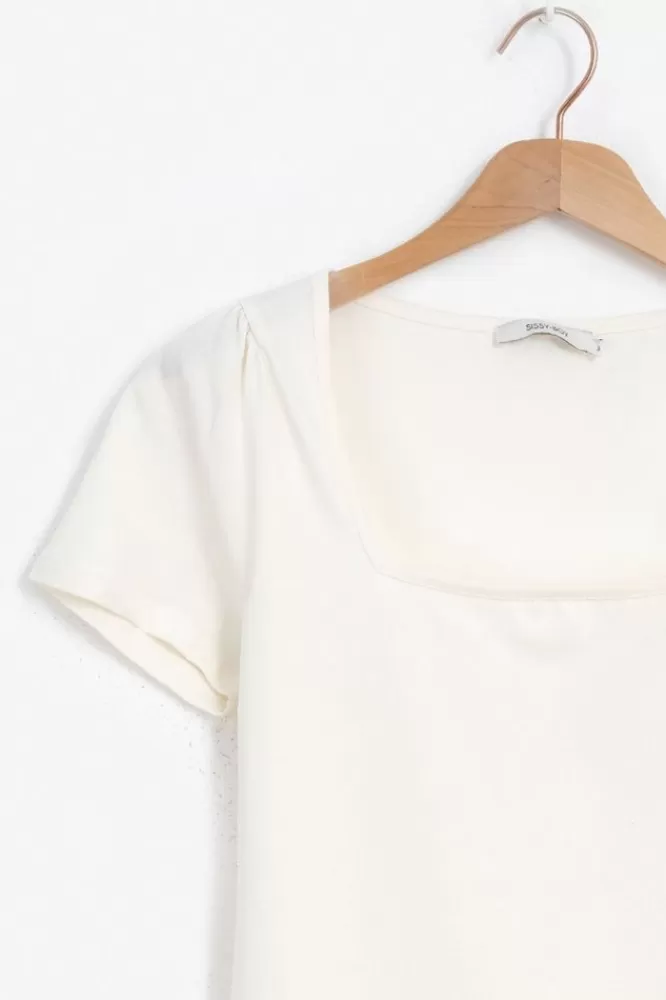Dames T-Shirts En Tops-T-ShirtMetVierkanteHals