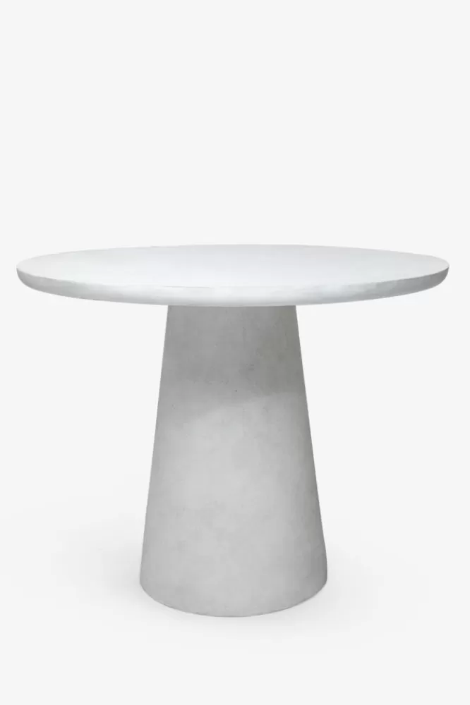 * Tafels En Bijzettafels-Woood Ronde Betonlook Eettafel Damon